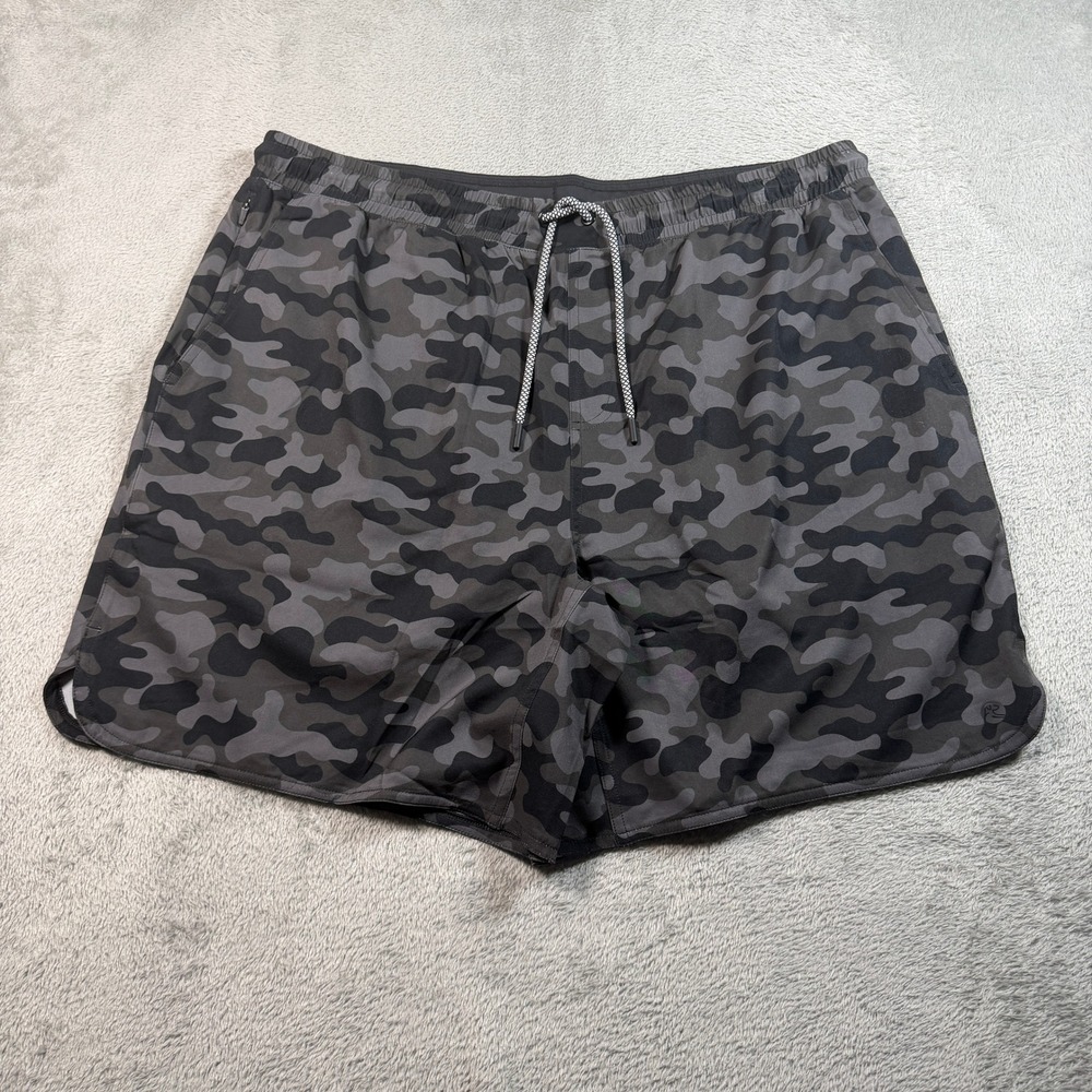 Rhoback The Regiments Gym Shorts Mens XXL Gray Camo Lined 4-Way Stretch NWT